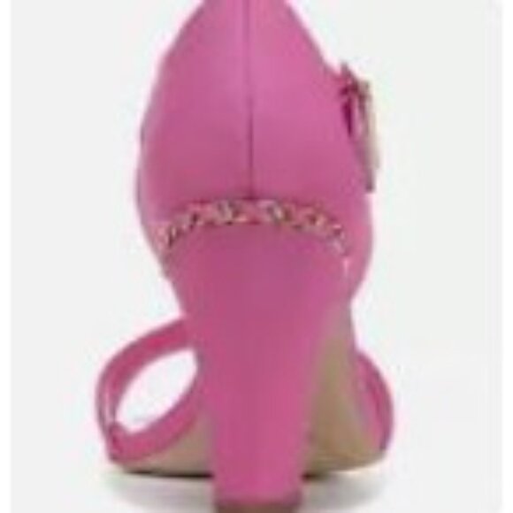 Franco Sarto Size 10 Dresss Ankle Strap Heel Gold Chain New Sandals - Picture 7 of 13